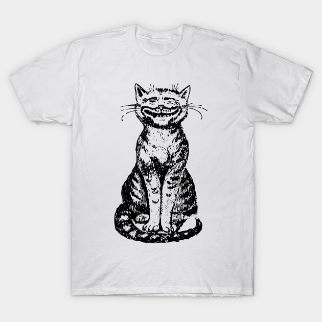 Smiling Cat T-Shirt by Vintage Sketches